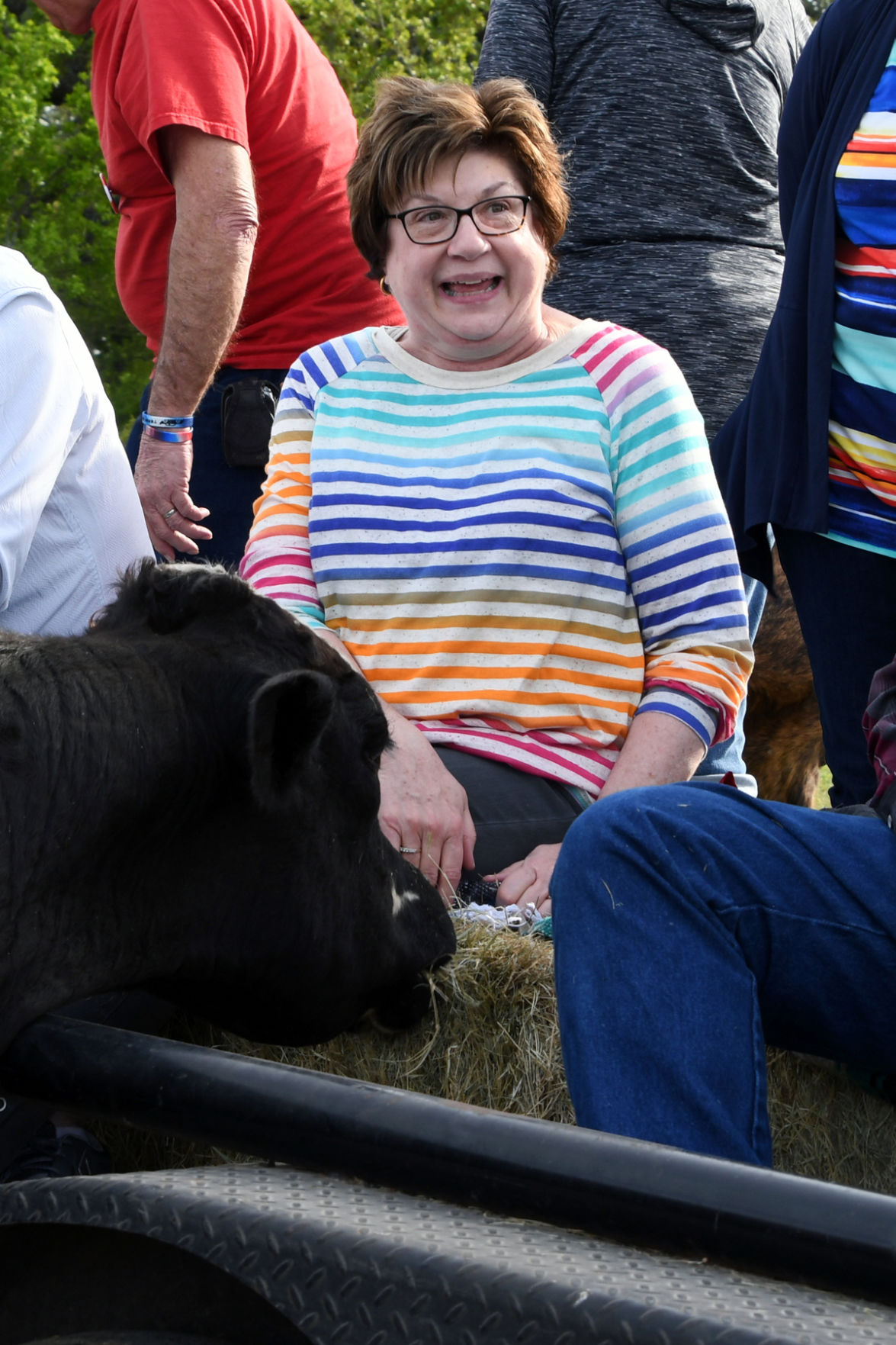 264 Susan Watt was surprised at Miss Marriott's desire for the hay bale.JPG